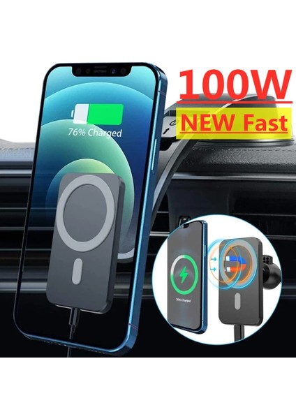 Dashboard ile 100W Manyetik Araç Kablosuz Şarj Cihazları Hava Firar Telefon Tutucu Dağı iPhone 14 13 12 Pro Max Telefon Şarj Cihazı Hızlı Şarj Istasyonu (Yurt Dışından) fiyatları