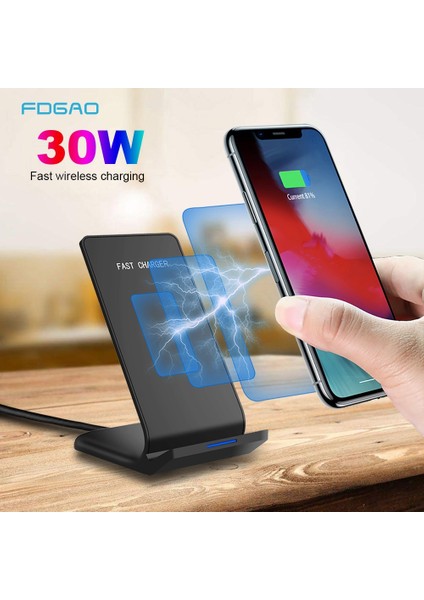 30W Standı 30W Hızlı Kablosuz Şarj Standı Samsung S22 S21 iPhone 14 13 12 11 Pro Max Xs Xr 8 Hızlı Şarj Standı Istasyonu Telefon Tutucu (Yurt Dışından) fiyatları