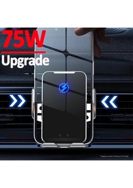 Mavi Kablo ile 75W Hızlı Araç Kablosuz Şarj Cihazı IPhone 14 13 12 Pro Max Xiaomi Samsung Araç Montaj Hava Firar Cep Telefonu Tutucu Şarj Standı (Yurt Dışından) indirimleri