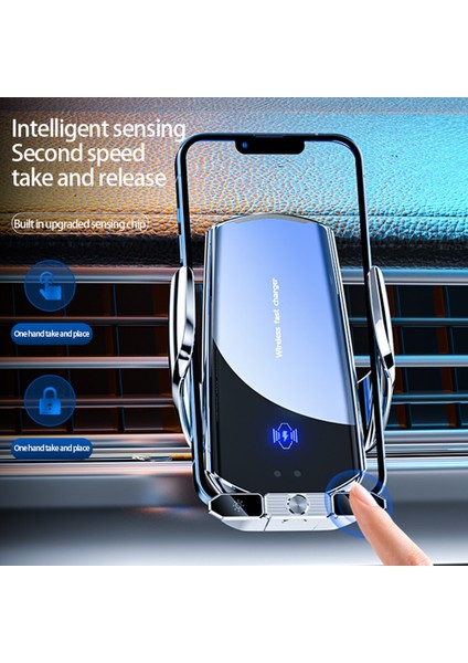 Kablo Yok Gümüş 100W Kablosuz Şarj Cihazı Araç Telefonu Tutucu Hızlı Şarj iPhone 14 13 11 x Pro Xiaomi Samsung Otomatik Manyetik Araba Kablosuz Şarj Cihazı (Yurt Dışından) fiyatları