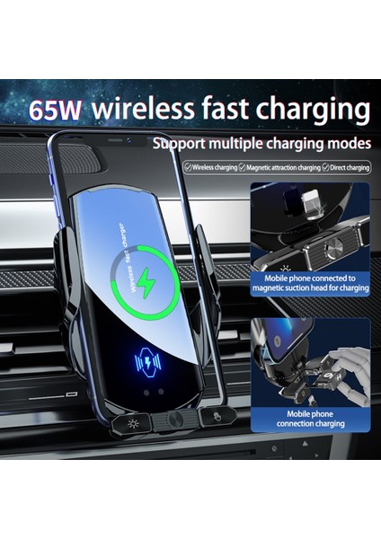 Kablo Yok Gümüş 100W Kablosuz Şarj Cihazı Araç Telefonu Tutucu Hızlı Şarj iPhone 14 13 11 x Pro Xiaomi Samsung Otomatik Manyetik Araba Kablosuz Şarj Cihazı (Yurt Dışından) fırsatları