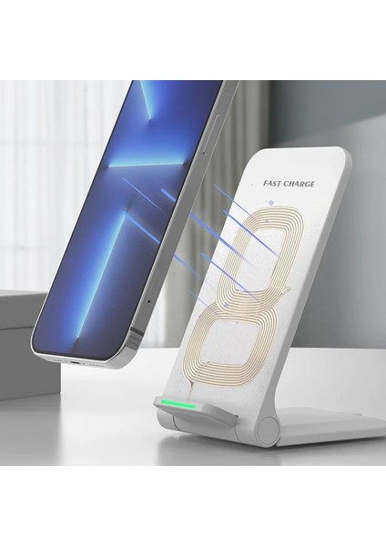 Siyah Kablo Yok Kablosuz Şarj Standı iPhone 14 13 12 11 Pro Xs Max Samsung S21 S20 30W Katlanabilir Hızlı Şarj Istasyonu Telefon Tutucu (Yurt Dışından) indirimleri