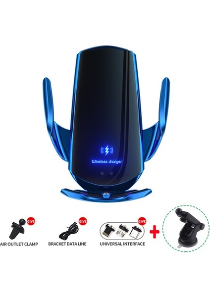Mavi 2 Sucker ile 30W Araç Kablosuz Şarj Cihazları iPhone 13 12 11 x Araç Montajlı Telefon Tutucu Manyetik Hızlı Şarj Istasyonu Hava Firar Standı Şarj Cihazı (Yurt Dışından)
