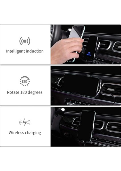 Beyaz Araç Şarj Cihazı Hızlı Şarj 15W Kablosuz Araç Şarj Cihazı Otomatik Sıkma Telefon Tutucu Dağı iPhone 14 13 12 11 Xs Xr x 8 7 Samsung S22 S21 (Yurt Dışından) modelleri