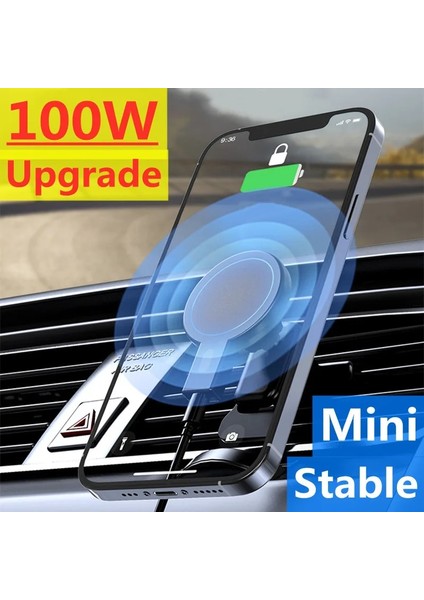 Siyah (Md 2) Kablo Yok 100 W Manyetik Kablosuz Araç Şarj Cihazı Montajlı Adsorbe Edilebilir Telefon iPhone 14 13 12 Pro Max Adsorpsiyon Hızlı Kablosuz Şarj Tutucu (Yurt Dışından) fırsatları