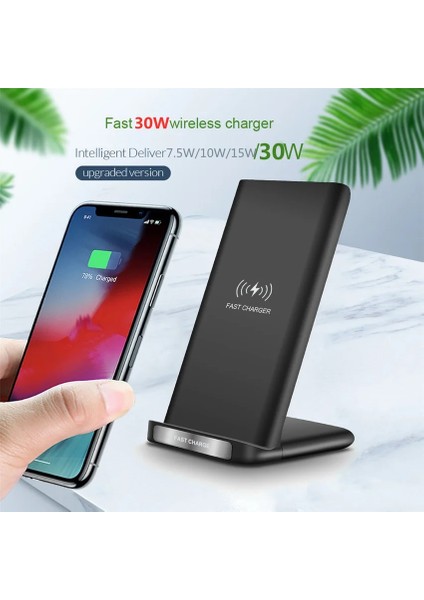 Beyaz 30W Kablosuz Şarj Standı iPhone 13 12 11 Pro x Xs Max Xr 8 Samsung S21 S20 S10 Hızlı Şarj Standı Istasyonu Telefon Tutucu (Yurt Dışından) fiyatları