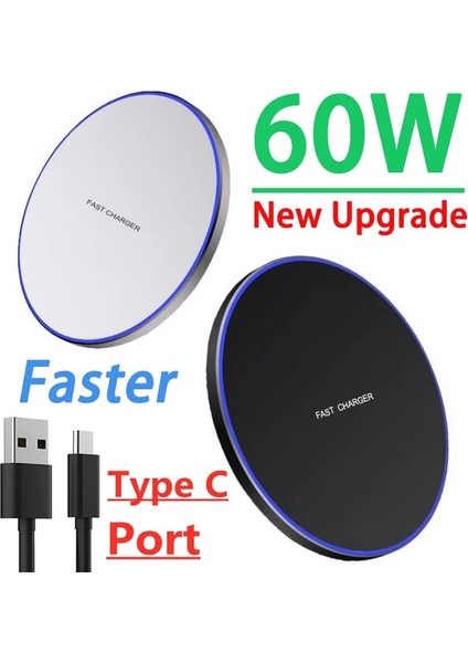 Beyaz 60W Kablosuz Şarj Cihazı iPhone 13 12 11 x Xr Xs Hızlı Kablosuz Şarj Standı Samsung Xiaomi Huawei Için Telefon Şarj Cihazı Kablosuz (Yurt Dışından) fırsatları