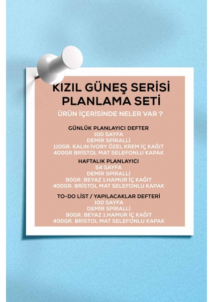 Planlama Seti 3 Ayrı Özel Ürün Günlük Planlayıcı + Haftalık Planlayıcı + To-Do List