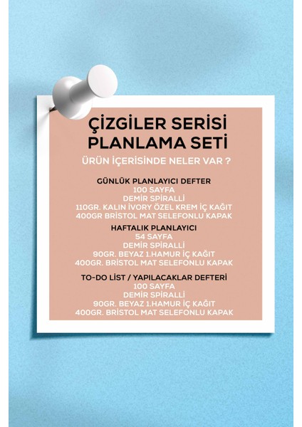 Planlama Seti 3 Ayrı Özel Ürün Günlük Planlayıcı + Haftalık Planlayıcı + To-Do List