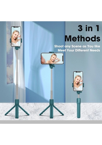 Pembe Selfie Çubuğu Tripod Standı Bluetooth Uzaktan Kumanda Cep Telefonu Ios Android Smartphone Için Selfie Çubuğu Tutucu Canlı Fotoğraf (Yurt Dışından)