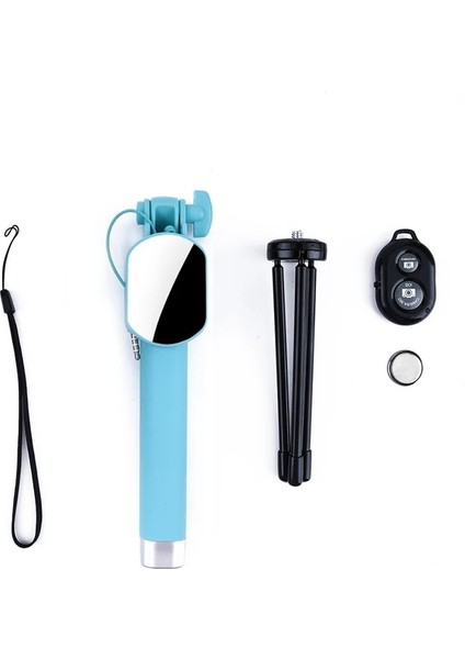 Evet Tutucu Mavi Floveme Bluetooth Kablosuz Selfie Çubuğu Mini Tripod Uzatılabilir Monopod Dolgu Işığı ile Uzaktan Deklanşör Ios Android Telefon Için (Yurt Dışından)