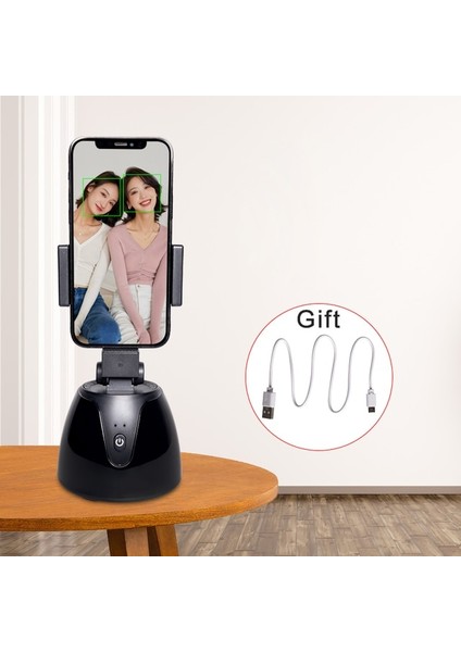Turuncu 360 Otomatik Yüz Takip Kamera Gimbal Sabitleyici Selfie Sopa Akıllı Çekim Tripod Nesne Takip Tutucu Cep Telefonu Canlı (Yurt Dışından)