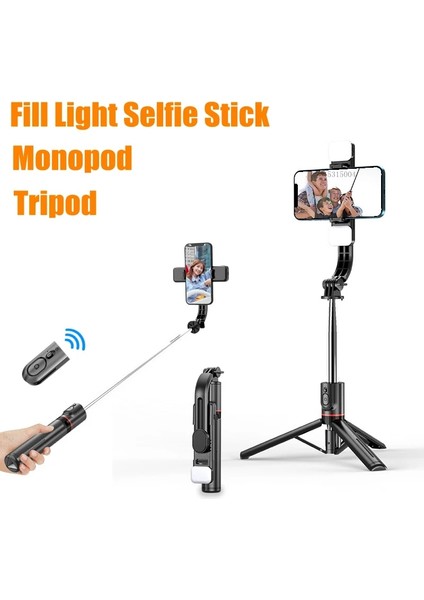 Siyah Fangtuosı 2023 Yenı Uzun Selfie Çubuk Tripod Bluetooth Deklanşör ile Dolgu Işığı Paslanmaz Çelik Monopod iphone Huawei Için (Yurt Dışından) fırsatları