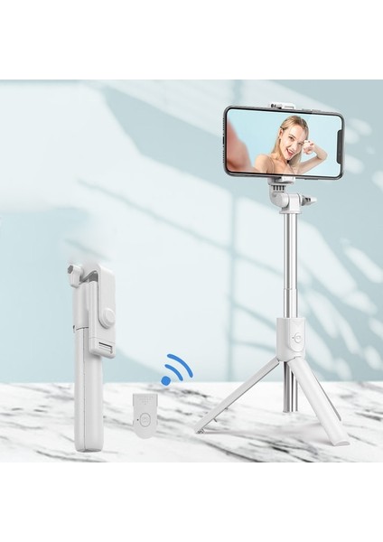 Hiçbir LED Beyaz Telefon Selfie Sopa LED Tripod Işık Lambası Mobil Hücre Tutucu Standı Akıllı Telefon Bluetooth Monopod Teleskopik Kutup Fotoğraf (Yurt Dışından)