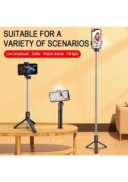 Hiçbir LED Beyaz Telefon Selfie Sopa LED Tripod Işık Lambası Mobil Hücre Tutucu Standı Akıllı Telefon Bluetooth Monopod Teleskopik Kutup Fotoğraf (Yurt Dışından) fırsatları