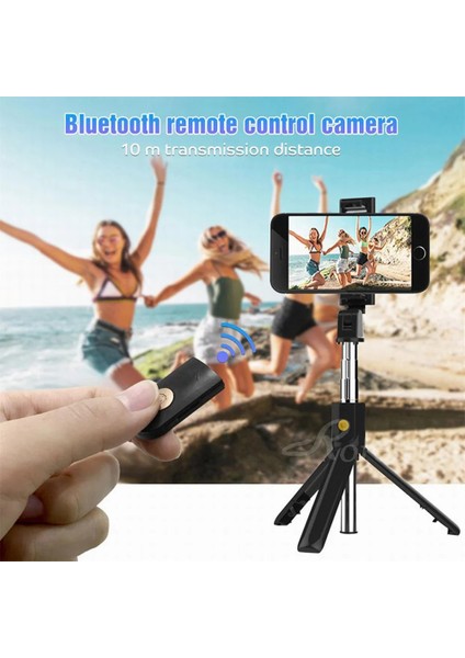 Siyah Yeni Selfie Sopa Monopod Tripod Mobil Huawei Xiaomi IPhone Cep Telefonu Akıllı Telefon Için Kablosuz Bluetooth Uzaktan ile (Yurt Dışından)