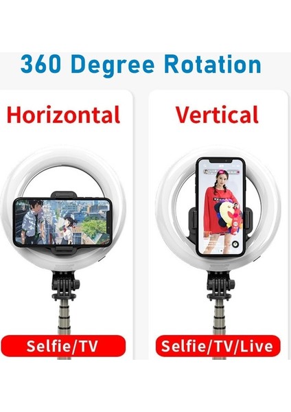 Halka Dolgu Işığı ile Evrensel Bluetooth Kablosuz Taşınabilir Selfie Çubuğu Halka Dolgu Işığı Katlanabilir Tripod Iphone Xiaomi Makyaj Video Canlı Stüdyo Için (Yurt Dışından) modelleri