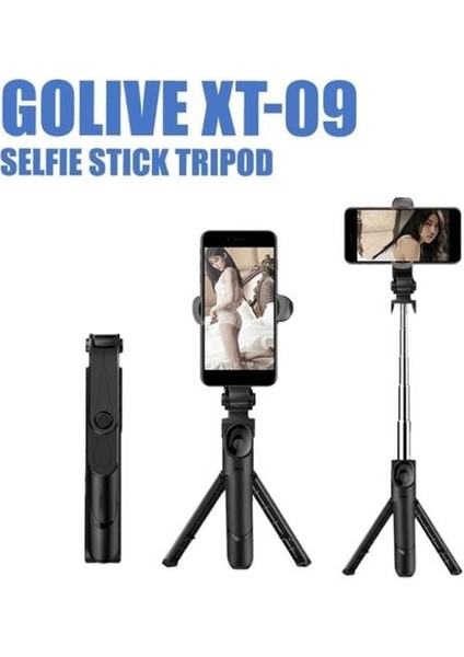 Siyah Akıllı Telefon Selfie Çubuğu Bluetooth Uyumlu Kontrol Yüksekliği Ayarlanabilir Selfie Çubuğu Android 10.0 Ios Için Tripod ile (Yurt Dışından)
