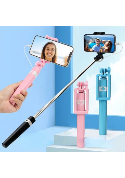 Type-C Arayüzü Uzatılabilir Monopod Anahtar Selfie Çubuğu IPhone 11 12 Plus Için Taşınabilir Elde Taşınabilir Samsung Huawei Sony Lg Xiaomi Oppo Katlanabilir (Yurt Dışından)