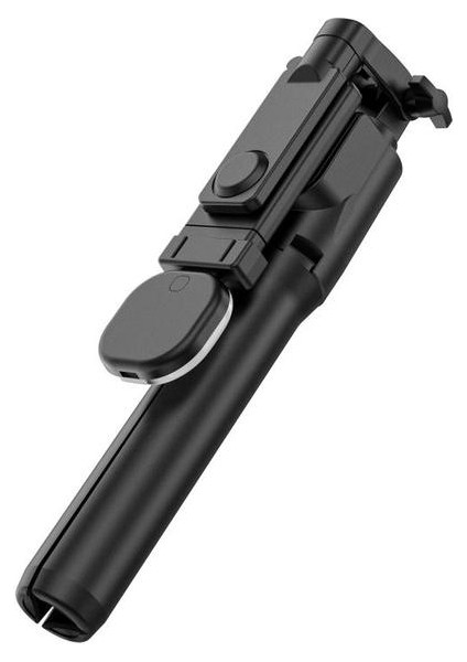 Taban Siyah Çok Fonksiyonlu Bluetooth Uyumlu Selfie Çubuğu Dolgu Işığı Halkası Katlanabilir Tripod Iphone Xiaomi Samsung Fotoğraf Canlı Video (Yurt Dışından)