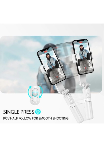 Beyaz Yeni L09 Gimbal Sabitleyici Selfie Çubuk Tripod Dolgu Işığı ile Bluetooth Uzaktan Cep Telefonu Xiaomi Huaweı Ios Akıllı Telefon (Yurt Dışından) fırsatları