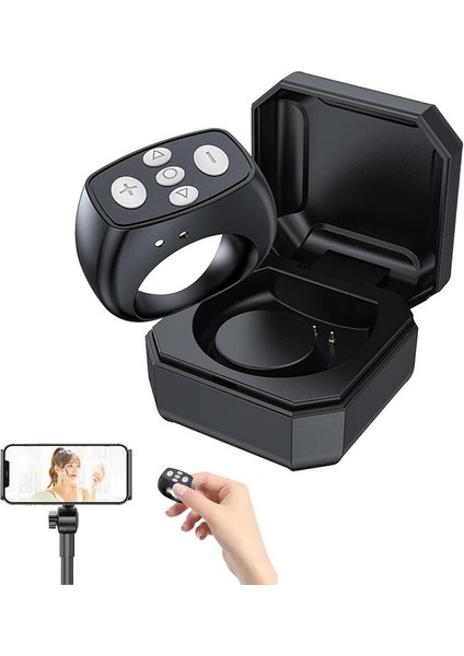 Beyaz Parmak Ucu Denetleyicisi Mavi Diş ile Uyumlu Kısa Video Uygulaması Için Video Sayfası Döndürücü Uzaktan Kumanda Video Selfie Telefon Denetleyicisi (Yurt Dışından) fırsatları