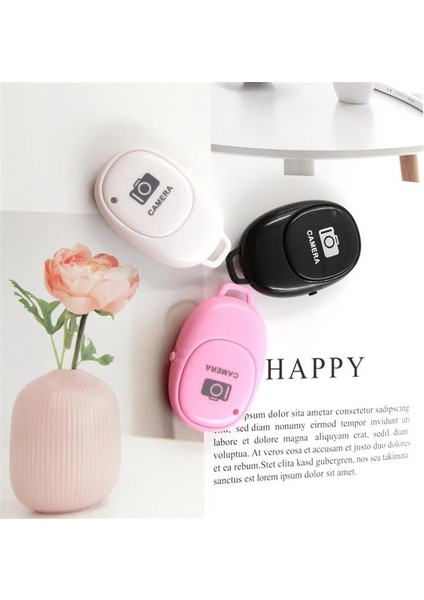 Beyaz Mini Kablosuz Bluetooth Selfie Uzaktan Deklanşör Kontrolü Monopod Için Kamera Deklanşör Düğmesi Akıllı Telefon Için Bluetooth Uzaktan (Yurt Dışından)
