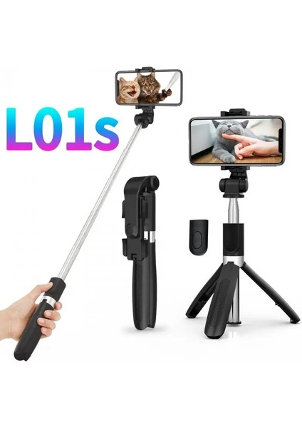 L01S 2022 Sıcak Kablosuz L01S Selfie Sopa El Mini Tripod Seyahat Fotoğraf Canlı Yayın Için Uzaktan Kumanda ile (Yurt Dışından)