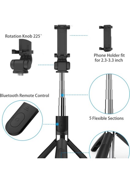 L01S 2022 Sıcak Kablosuz L01S Selfie Sopa El Mini Tripod Seyahat Fotoğraf Canlı Yayın Için Uzaktan Kumanda ile (Yurt Dışından)