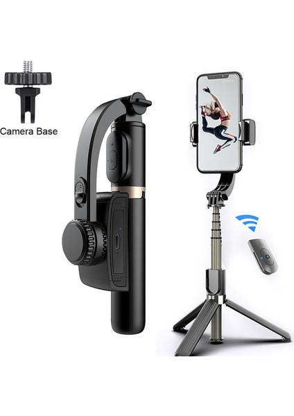 Stil D No LED Selfie Çubuğu Gimbal Sabitleyici Tripod Telefon Için LED Işık Lambası Mobil Tutucu Standı Eylem Kamera Cep Akıllı Telefon Monopod (Yurt Dışından)