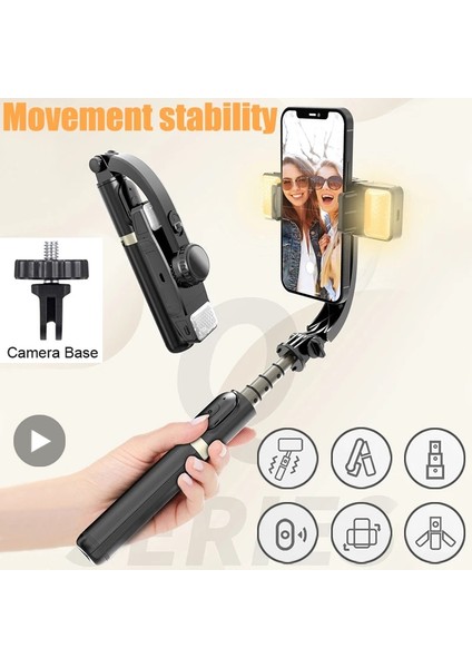 Stil D No LED Selfie Çubuğu Gimbal Sabitleyici Tripod Telefon Için LED Işık Lambası Mobil Tutucu Standı Eylem Kamera Cep Akıllı Telefon Monopod (Yurt Dışından)