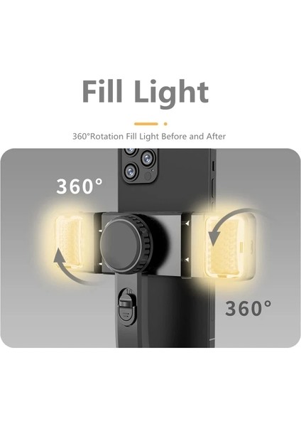 Stil D No LED Selfie Çubuğu Gimbal Sabitleyici Tripod Telefon Için LED Işık Lambası Mobil Tutucu Standı Eylem Kamera Cep Akıllı Telefon Monopod (Yurt Dışından)