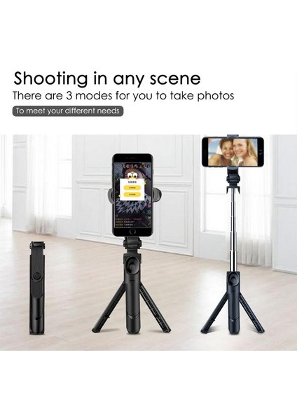 Siyah Selfie Çubuğu Tripod Derece Fotoğraf Tutucu Uzatılmış Tripod Canlı Yayın Desteği Android Akıllı Telefonlar Için Telefon Tripod Standı (Yurt Dışından) indirimleri