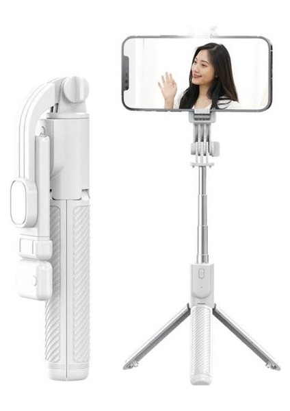 Işıklı Selfie Çubuğu Mini Tripod Uzatılabilir Monopod Dolgu Işığı ile Bluetooth Uyumlu Kablosuz Uzaktan Deklanşör IPhone Ios Android Için (Yurt Dışından)