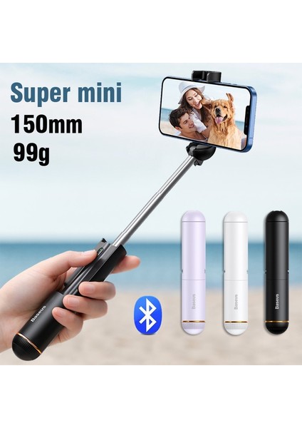 Mor Mini Selfie Çubuğu Palo Genişletilebilir Selfiegram Ultra Kablosuz Bluetooth Akıllı Telefon Selfie Çubuğu Esnek Trepier Selphie (Yurt Dışından)