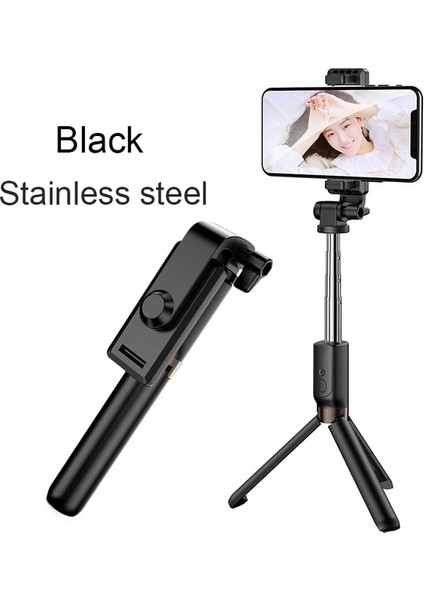 Tip 1 Siyah Pınzheng Bluetooth Selfie Çubuğu iPhone Xiaomi Huawei Için Katlanabilir Tripod Monopod Deklanşör Uzaktan Uzatılabilir Kablosuz Selfie Çubuğu (Yurt Dışından)