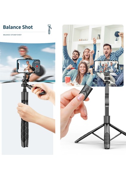 Tek Işık L16 1.53 M Kablosuz Selfie Çubuğu Tripod Gopro Eylem Kamera Akıllı Telefonlar Için Katlanabilir Standı Denge Sabit Çekim Canlı Yayın (Yurt Dışından)