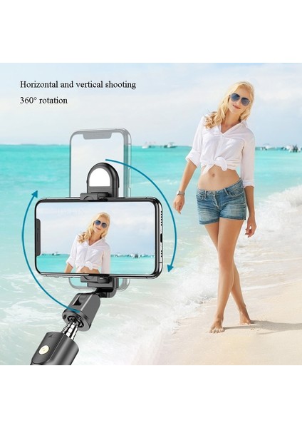 Siyah Yenı Selfie Sopa Bluetooth Uyumlu Dolgu Işık Halkası Tripod Katlanabilir Monopodlar Evrensel Cep Telefonu Braketi El Gimbal (Yurt Dışından) indirimleri
