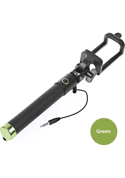 Yeşil Mini Uzatılabilir El Kablolu Selfie Çubuğu Telefon Iphone 6 6s Artı Samsung Xiaomi Huawei Android Akıllı Telefon Için Taşınabilir Monopod (Yurt Dışından)