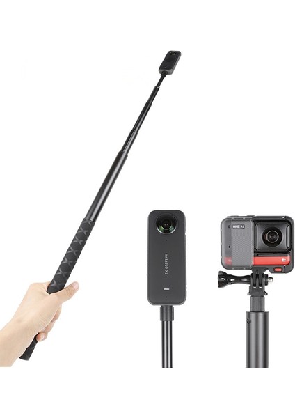 Siyah 110 cm 1/4 Vida INSTA360 Görünmez Selfie Sopa Insta 360 X3/one X2/one Rs/r/go 2 Gopro Djı Eylem Aksesuarları (Yurt Dışından)