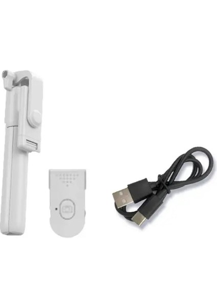 Beyaz Kullanışlı 360 Derece Dönme Uygun Kararlı Yük Taşıma Bluetooth Uyumlu 4.0 Cep Telefonu Tripod Dış Mekan Kaynağı (Yurt Dışından)