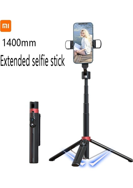 P140D-2 Xiaomi Selfie Çubuğu Tripod Bluetooth Tripod Standı Uzaktan Kumanda ile Kablosuz Bluetooth Teleskopik Çubuk Cep Telefonu Standı (Yurt Dışından)