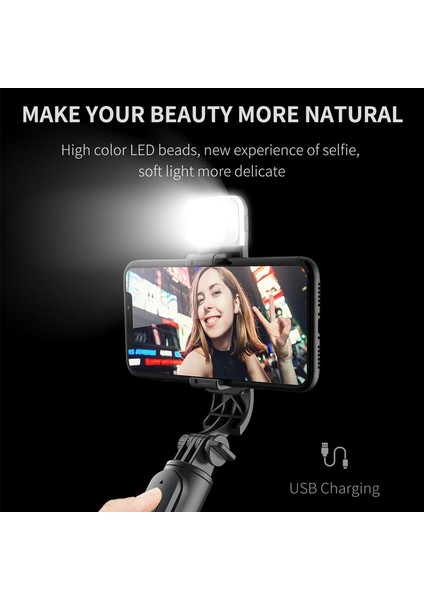 Beyaz Selfie Çubuğu Akıllı Telefon Bluetooth Tripod Selfie Çubuğu LED Işık Mini Telefon Standı 360 Gimbal Sabitleyici Fotoğrafçılık Cep Cep Telefonu Için (Yurt Dışından) fırsatları
