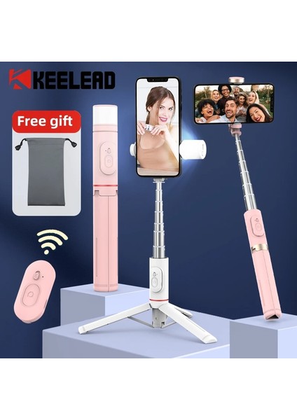 Seçenek 1 Taşınabilir Selfie Çubuğu Teleskopik Alüminyum Alaşım Tripod Samsung iPhone Pro Max Xiaomi 12 S Ultra Telefon Için Bluetooth Uzaktan Kumandalı (Yurt Dışından)