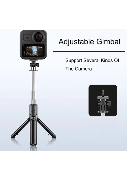 Siyah Selfie Çubuğu Tripod Telefon Kablosuz Bluetooth Cep Telefonu Gimbal iPhone Xiaomi Samsung Için Uzatılabilir Canlı Akış Için (Yurt Dışından) fiyatları
