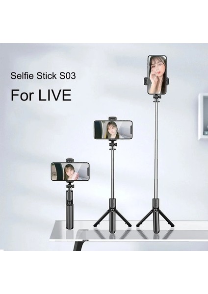 Siyah Selfie Çubuğu Tripod Telefon Kablosuz Bluetooth Cep Telefonu Gimbal iPhone Xiaomi Samsung Için Uzatılabilir Canlı Akış Için (Yurt Dışından) fırsatları