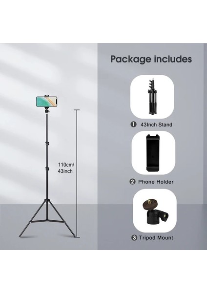 1.1 Selfie Sopa Tripod Cep Telefonu Standı ile Bluetooth Uzaktan 1/4 Vida iPhone iPad Tablet Kamera Halka Lamba (Yurt Dışından)