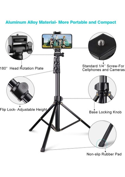 1.1 Selfie Sopa Tripod Cep Telefonu Standı ile Bluetooth Uzaktan 1/4 Vida iPhone iPad Tablet Kamera Halka Lamba (Yurt Dışından) indirimleri