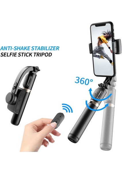 Beyaz El Gimbal Sabitleyici 1 Eksenli Bluetooth Deklanşör Selfie Sopa Tripod Akıllı Telefon Eylem Kamera Video Kayıt Vlog Canlı (Yurt Dışından)