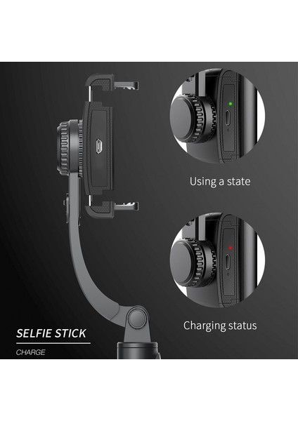 Beyaz El Gimbal Sabitleyici 1 Eksenli Bluetooth Deklanşör Selfie Sopa Tripod Akıllı Telefon Eylem Kamera Video Kayıt Vlog Canlı (Yurt Dışından)